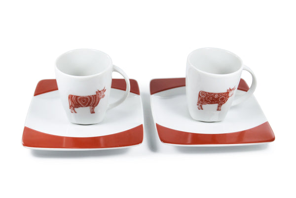 Set of 6 Espresso Cups and Saucers - Oh La Vache Boutique!