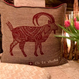 Handgewebtes Steinbock Kissen