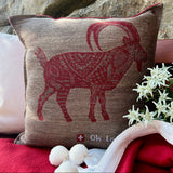 Handgewebtes Steinbock Kissen
