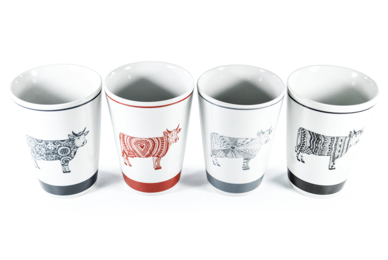 Set of 4 Macchiato Mugs - Oh La Vache Boutique!