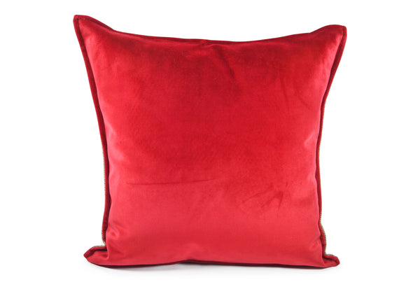 Ibex Handwoven Hemp/ Red Velvet Cushion - Oh La Vache Boutique!